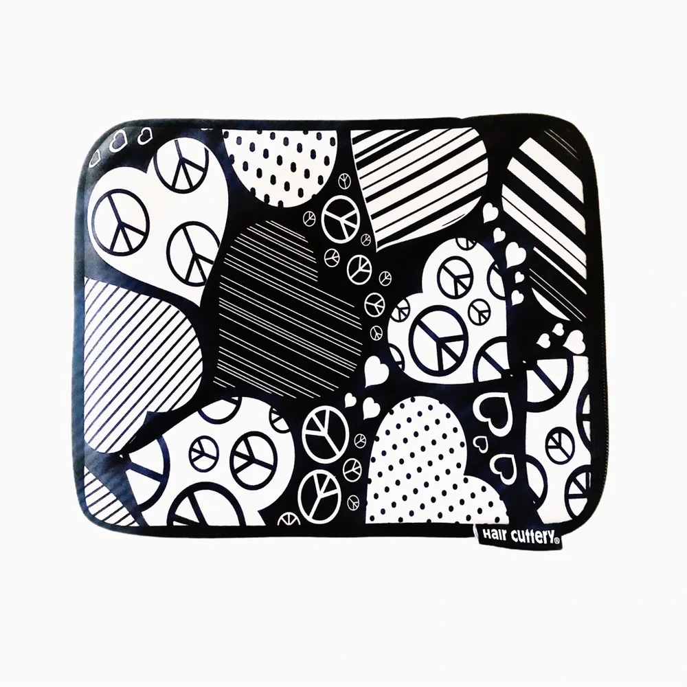IPad Small Case Black/White Peace Sign Design